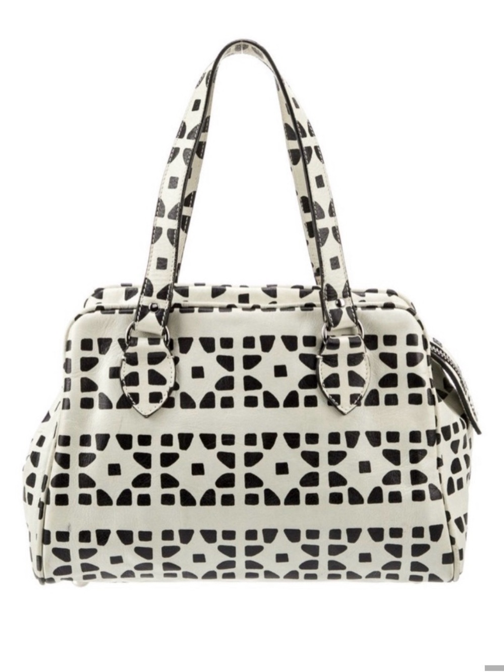 Marni Black and White Geometric Shoulder Bag